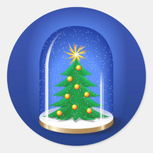 Sticker Rond Globe des neiges