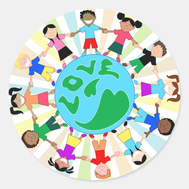 Sticker Rond Globe KidsLoveGlobe (Devant)