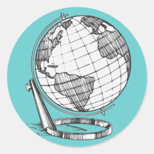 Sticker Rond Globe terrestre