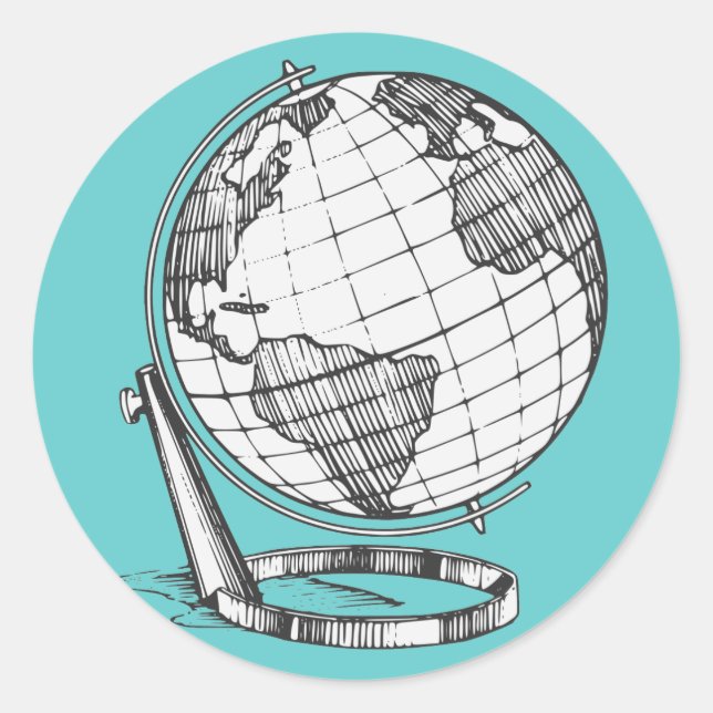 Sticker Rond Globe terrestre (Devant)