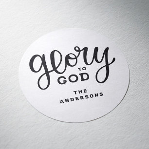 Sticker Rond Gloire à Dieu Noël Foi religieuse chrétienne