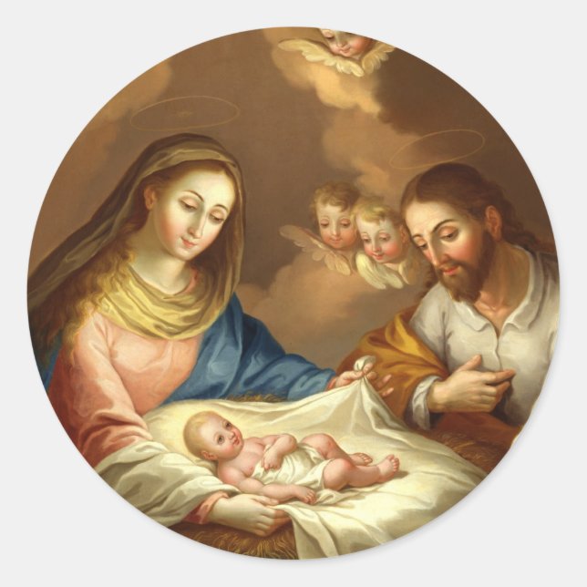 STICKER ROND GLOIRE À LA FAMILLE SAINTE (Devant)