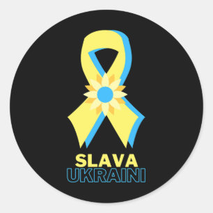 Sticker Rond Gloire à l'Ukraine Soutien à l'Ukraine Je suis ave