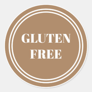 Sticker Rond Gluten Free Allergy Safe Gold Simple
