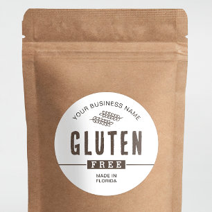 Sticker Rond Gluten Gratuit Desserts Modernes Boulangerie Étiqu