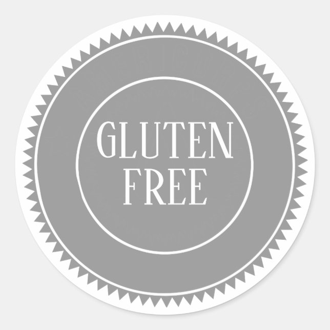 Sticker Rond Gluten Libre Aliments Allergie Gris Sûr (Devant)