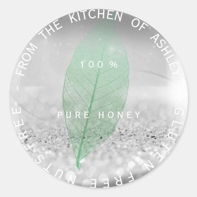 Sticker Rond Gluten Nutriments Libre Monnaie Gris d'argent Part (Devant)