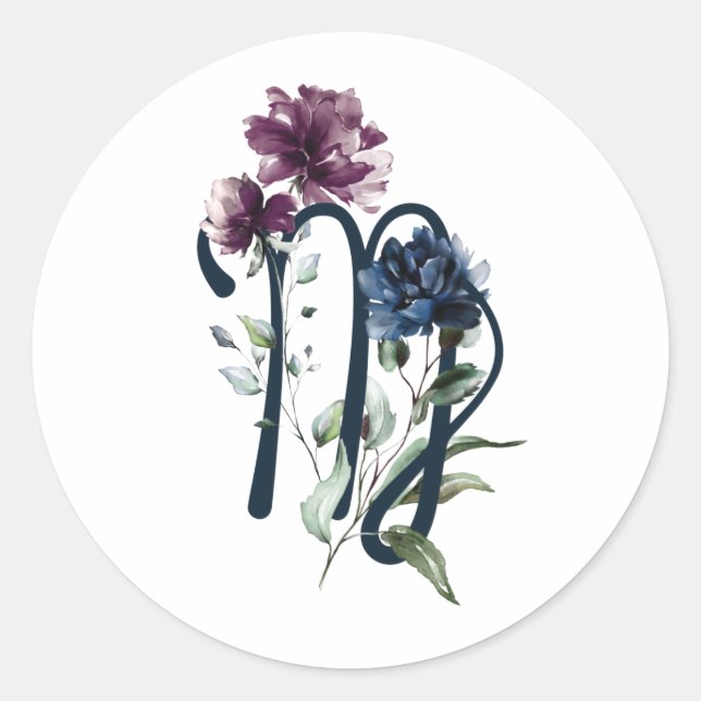 Sticker Rond Glyphe Virgo Zodiac (Devant)