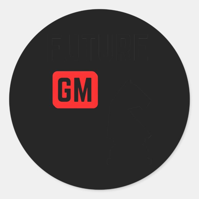Sticker Rond Gm De Grand Maître D'Échecs Pour Les Joueurs D'Éch (Devant)