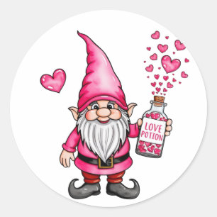 Sticker Rond gnome avec potion d'amour noël