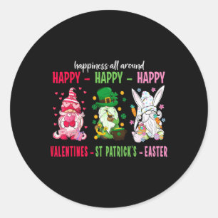 Sticker Rond Gnome Joyeuse Saint-Valentin Saint-Patrick Pâques