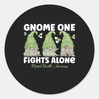 Sticker Rond Gnome One combat seul la santé mentale