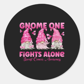 Sticker Rond Gnome One combat seul Pink Breast Cancer Awards
