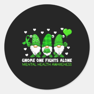 Sticker Rond Gnome One combat seul Sensibilisation à la santé m