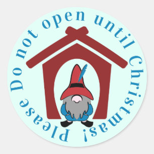 Sticker Rond Gnome pour le bleu rouge de Noël