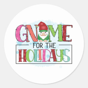 Sticker Rond Gnome Pour Les Fêtes Noël