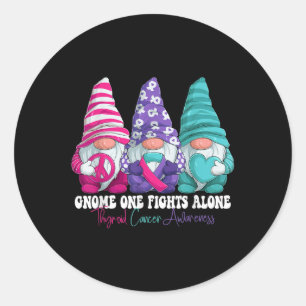 Sticker Rond Gnomes amusants Mois de sensibilisation au cancer 