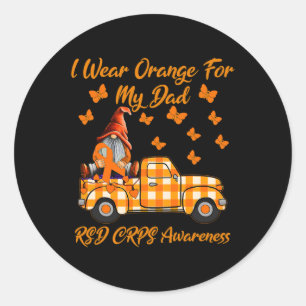 Sticker Rond Gnomes Je Porte Orange Pour Mon Papa Rsd Crps Sens