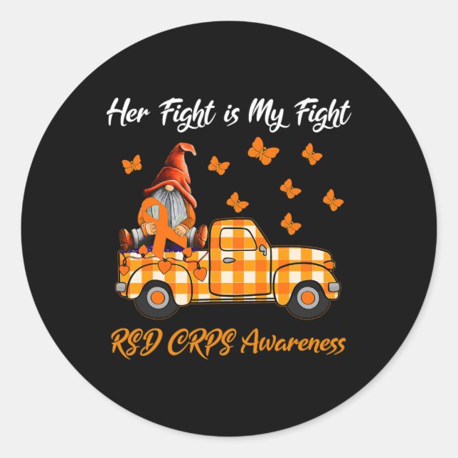 Sticker Rond Gnomher Son Combat Est Mon Combat Rsd Crps Sensibi (Devant)