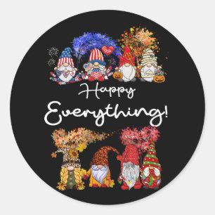 Sticker Rond Gnomies Happy Tout Gnomes Fêtes Saison En