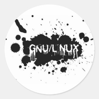 Sticker Rond Gnous/Linux Slash