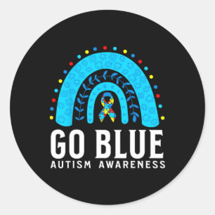 Sticker Rond Go Blue Sensibilisation sur l'autisme Support Cade