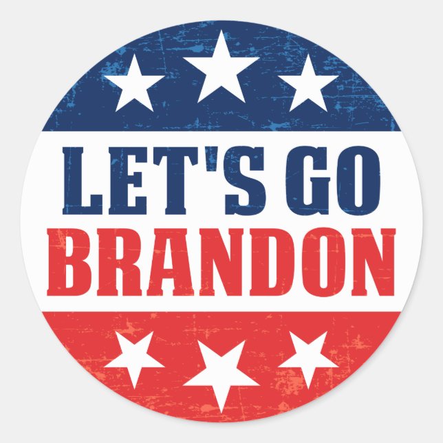 Sticker Rond Go Brandon drôle anti Biden pro trump 2024 (Devant)