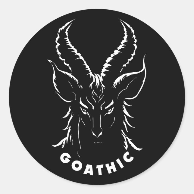 Sticker Rond Goathique | Canon gothique | Chèvre satanique (Devant)