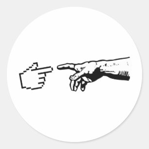 Sticker Rond God and the Machine Hands