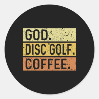 Sticker Rond God Disc Golf Coffee Jesus Frisbee Disc Golfer 