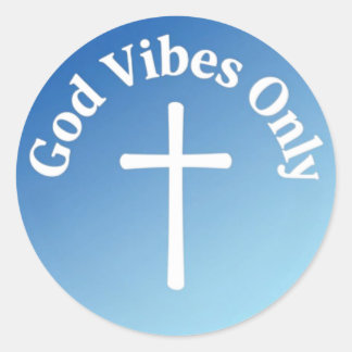 Sticker Rond God Vibes Only