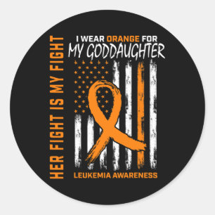 Sticker Rond Godgirl Leukemia Cancer Awareness American Fla