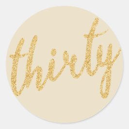 Sticker Rond Gold 30 Parties scintillant d'anniversaire "Trente