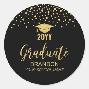 Sticker Rond Gold Black Confeti 2022