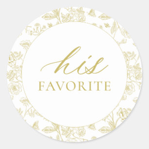 Sticker Rond Gold Chinoiserie Floral Sa Faveur préférée
