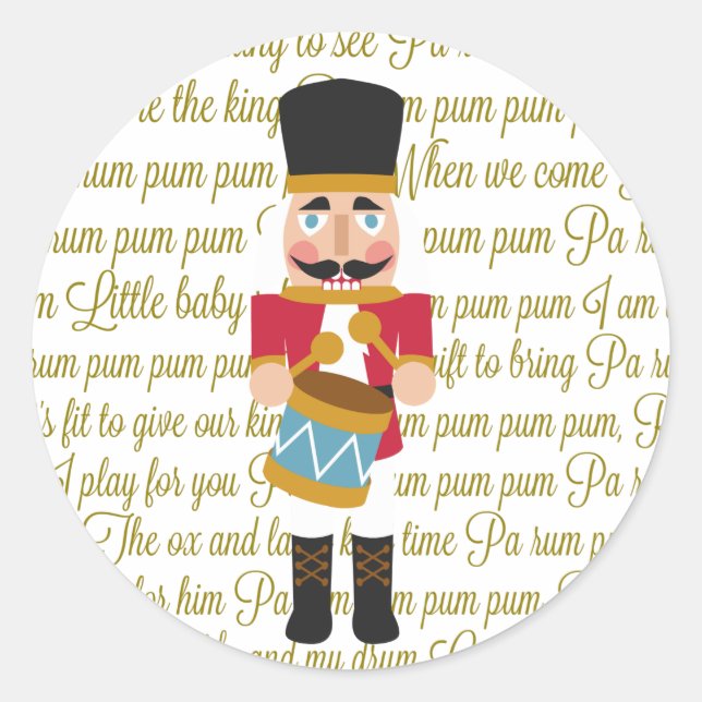 Sticker Rond Gold Christmas Little Drummer Boy (Devant)