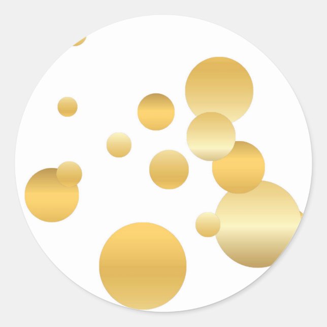 Sticker Rond Gold Confetti Blank Modèle Élégant moderne (Devant)