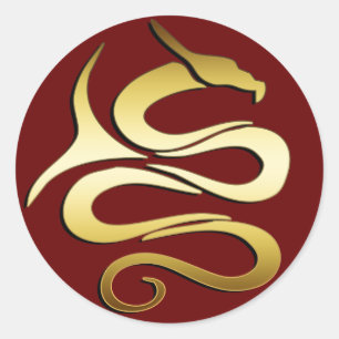 STICKER ROND GOLD DRAGON