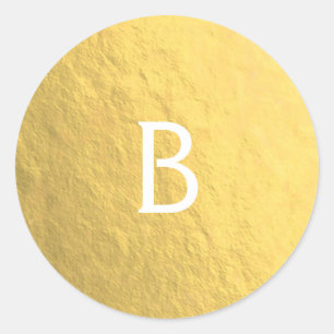 Sticker Rond Gold Faux Foil Élégant Glam moderne Monogramme per