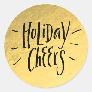 Sticker Rond Gold Foil Moderne Glam Glamor CHEERS DE VACANCES