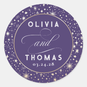 Sticker Rond Gold Foil Stars Mystical Celestin Mariage