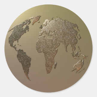 Sticker Rond Gold Globe