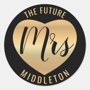 Sticker Rond Gold Heart and Black - The Future Mme.