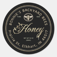 Gold Honey Script Police florale Abeille héraldiqu