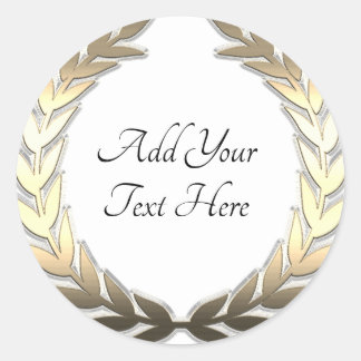 Sticker rond Gold Laurel Wreath Classic