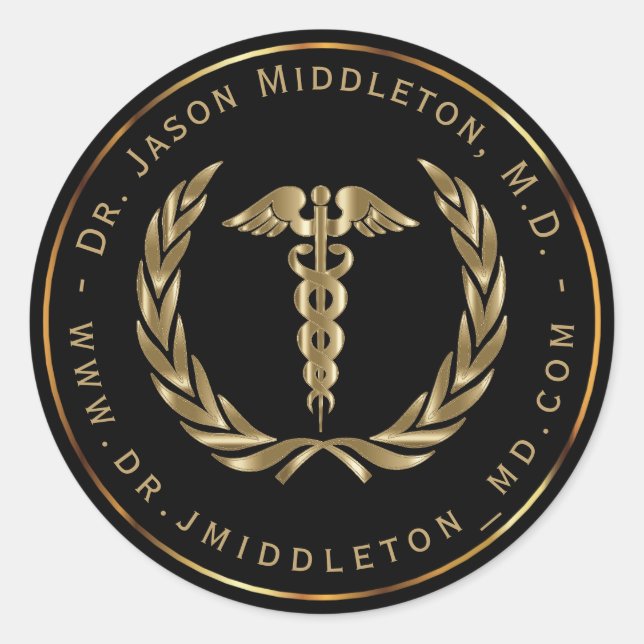 Sticker Rond Gold Medical Symbole (Devant)