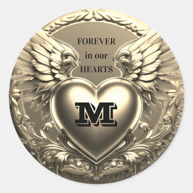 Sticker Rond Gold Monogram Template  (Devant)