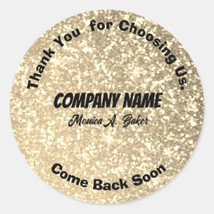Sticker Rond Gold Parties scintillant Custom Business