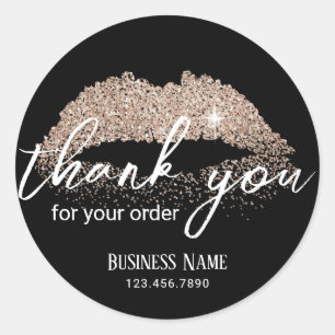 Sticker Rond Gold Parties scintillant Lipstick Salon Business M