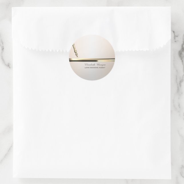 Sticker Rond Gold Pen Stripe Luminouse Notary (Sac)